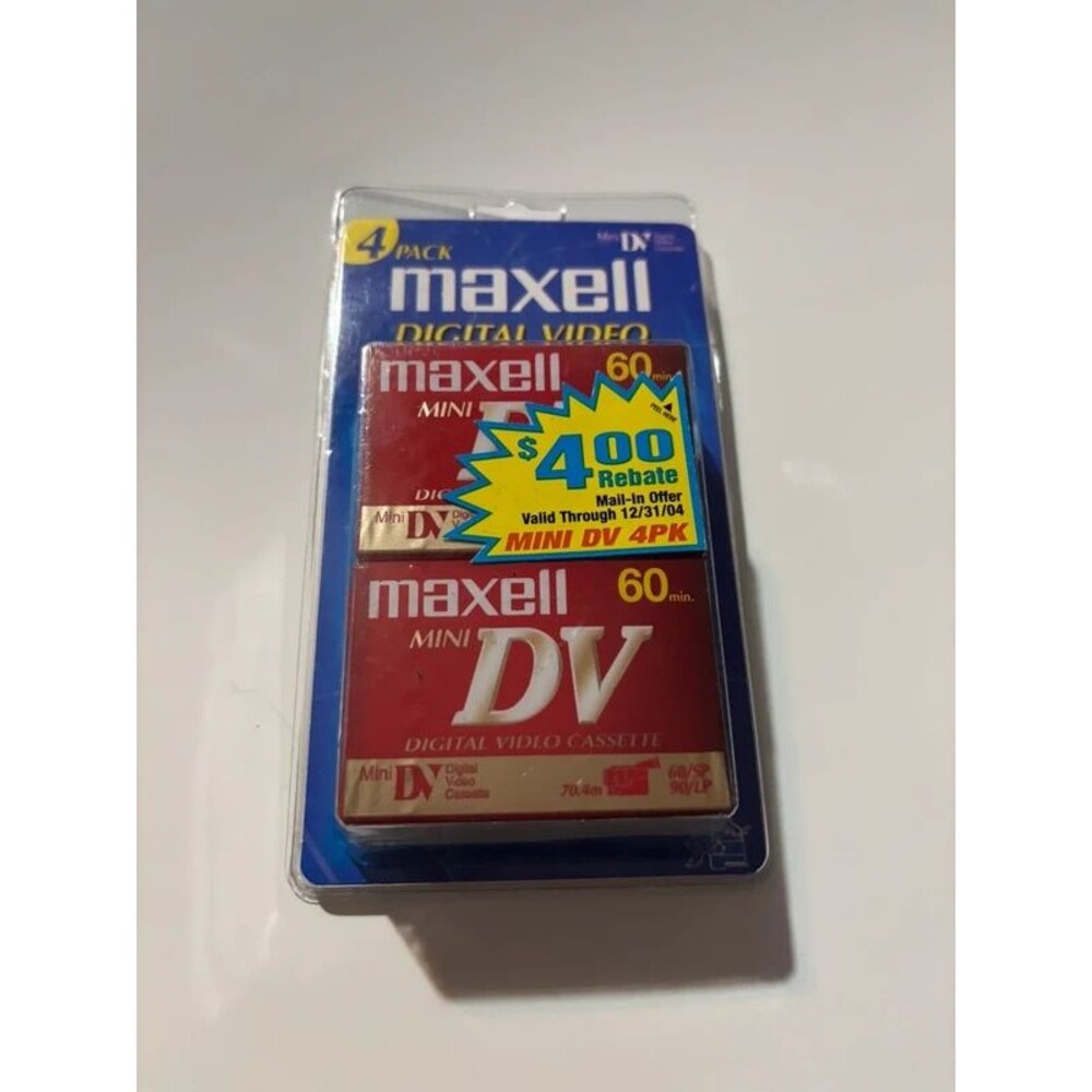 Maxell vintage camcorder digital video cassette. Unopened 4pk